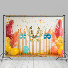 Lofaris Colorful Ribbons Tribal Masquerade Balloon Backdrop