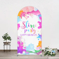 Lofaris Colorful Slime Splash Arch Birthday Party Backdrop