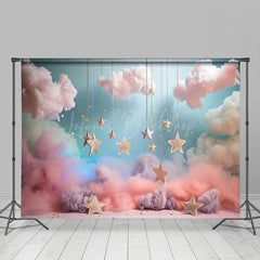 Lofaris Colorful Smog Cloud Starry Sky Cake Smash Backdrop