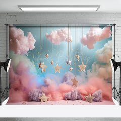 Lofaris Colorful Smog Cloud Starry Sky Cake Smash Backdrop