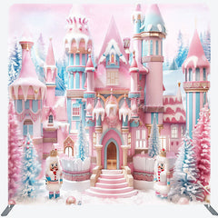 Lofaris Colorful Snowy Castle Soldier Pillow Case Backdrop