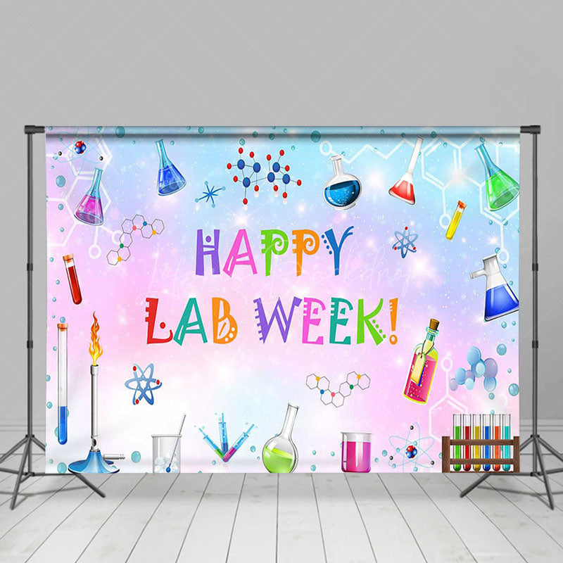 Lofaris Colorful Sparkle Reagents Happy Lab Week Backdrop