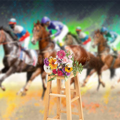 Lofaris Colorful Splash Horse Racing Kentucky Derby Backdrop