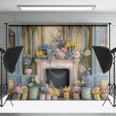 Lofaris Colorful Spring Floral Palace Wall Photo Backdrop