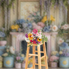 Lofaris Colorful Spring Floral Palace Wall Photo Backdrop