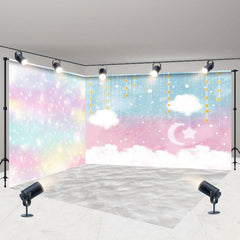 Lofaris Colorful Starry Cloud Sky Birthday Room Set Backdrop