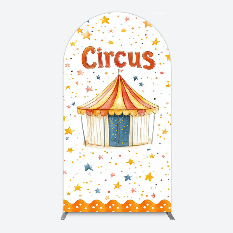 Lofaris Colorful Stars Painted Circus Tent Arch Backdrop