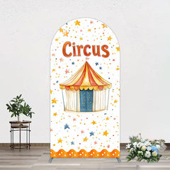 Lofaris Colorful Stars Painted Circus Tent Arch Backdrop