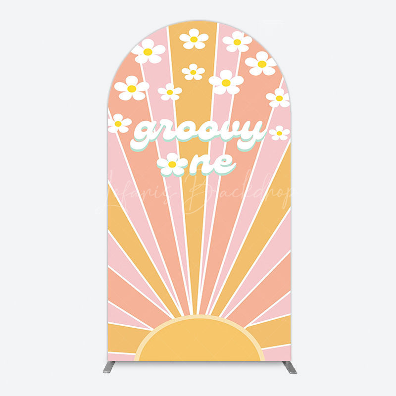 Lofaris Colorful Sunlight Floral Groovy One Arch Backdrop