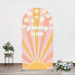 Lofaris Colorful Sunlight Floral Groovy One Arch Backdrop