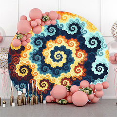 Lofaris Colorful Swirl Pattern Round Ethiopian Backdrop