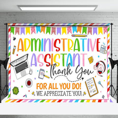 Lofaris Colorful Thank You Administrative Assistant Backdrop