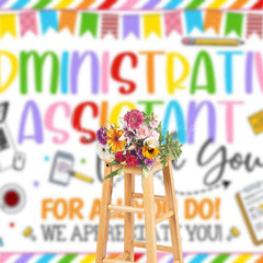 Lofaris Colorful Thank You Administrative Assistant Backdrop