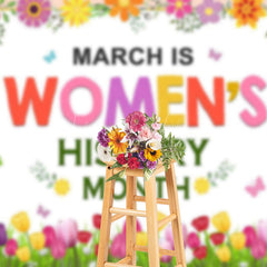 Lofaris Colorful Tulip Floral Womens History Month Backdrop