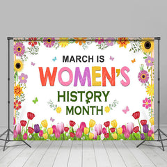 Lofaris Colorful Tulip Floral Womens History Month Backdrop