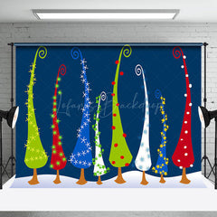 Lofaris Colorful Variant Magic Pine Tree Christmas Backdrop