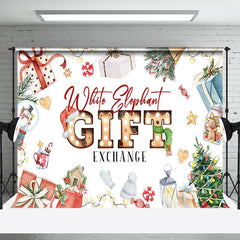 Lofaris Colorful White Elephant Gift Exchange Party Backdrop