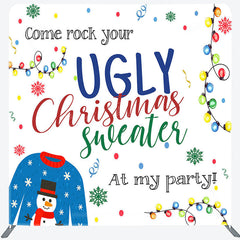 Lofaris Come Rock Your Ugly Christmas Sweater Square Backdrop