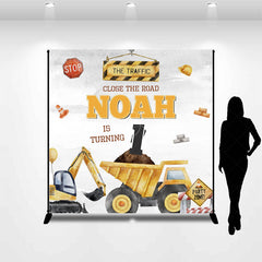 Lofaris Construction Site Custom Name 1st Birthday Backdrop