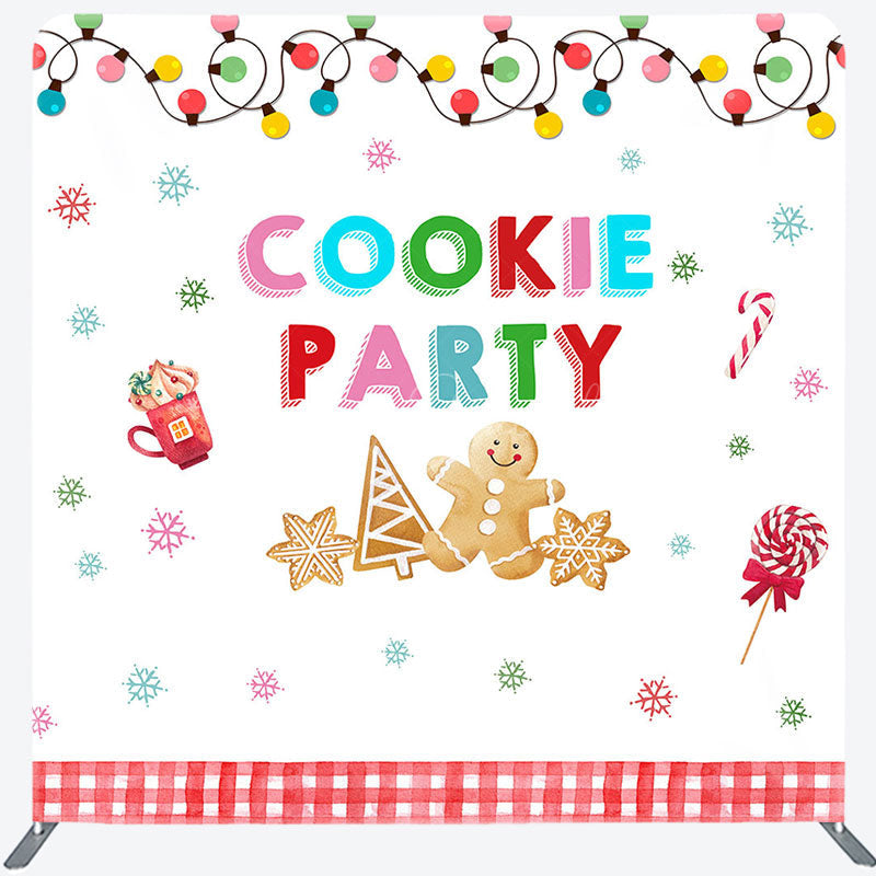 Lofaris Cookie Party Snowflake Christmas Pillow Case Backdrop