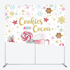 Lofaris Cookies Cocoa Snowflakes Candy Coffee Square Backdrop