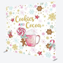 Lofaris Cookies Cocoa Snowflakes Candy Coffee Square Backdrop