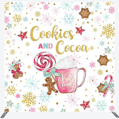 Lofaris Cookies Cocoa Snowflakes Candy Coffee Square Backdrop