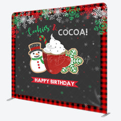 Lofaris Cookies Cocoa Xmas Brithday Tension Fabric Backdrop