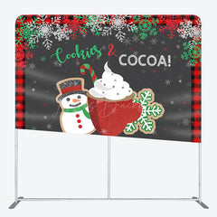 Lofaris Cookies Cocoa Xmas Brithday Tension Fabric Backdrop