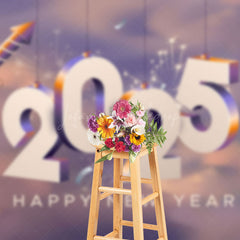 Lofaris Cool 2025 Sparkle Sunset Cloud New Year Backdrop