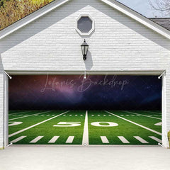 Lofaris Cool Football Grass Field Nebula Garage Door Banner