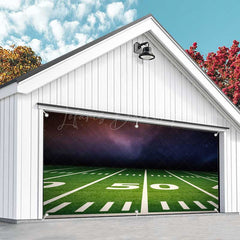 Lofaris Cool Football Grass Field Nebula Garage Door Banner