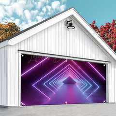 Lofaris Cool Future Science Neon Channel Garage Door Banner