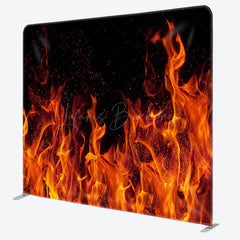 Lofaris Cool Red Raging Fire Winter Tension Fabric Backdrop