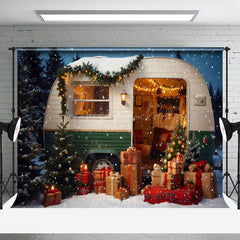 Lofaris Cosy Snow Camper Van Festive Christmas Warm Backdrop