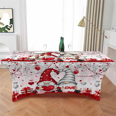 Lofaris Couple Love Heart Valentines Day Stretch Table Cover