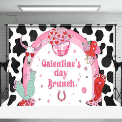 Lofaris Cow Pattern Cowgirl Galentines Day Brunch Backdrop