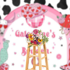 Lofaris Cow Pattern Cowgirl Galentines Day Brunch Backdrop