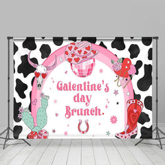 Lofaris Cow Pattern Cowgirl Galentines Day Brunch Backdrop