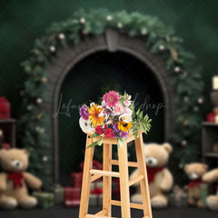 Lofaris Cozy Christmas Scene Bear Mascots Gifts Backdrop