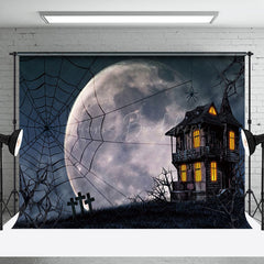 Lofaris Creepy Haunted House Spider Web Halloween Backdrop