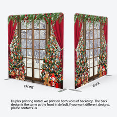 Lofaris Curtain Wood Window Christmas Pillow Case Backdrop