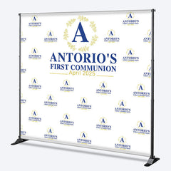 Lofaris Custom Blue Words Step And Repeat Baptism Backdrop