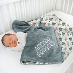 Lofaris Custom Cowgirl Disco Ball Cactus Minky Baby Blanket