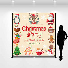 Lofaris Custom Family Name Snowflake Christmas Party Backdrop