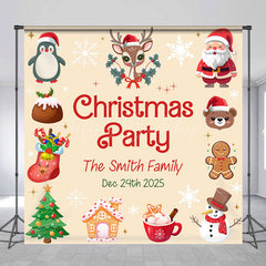 Lofaris Custom Family Name Snowflake Christmas Party Backdrop