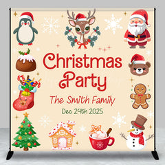 Lofaris Custom Family Name Snowflake Christmas Party Backdrop