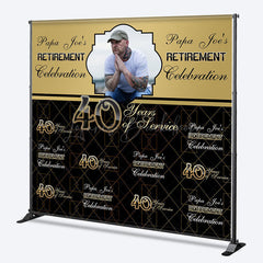 Lofaris Custom Gold Black Step And Repeat Retirement Backdrop