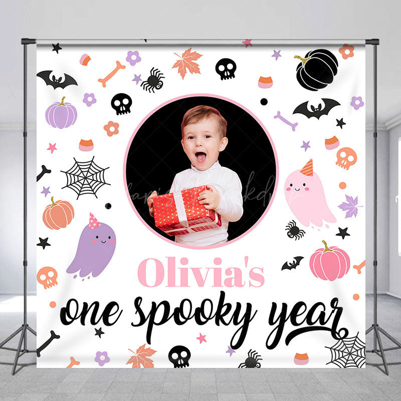 Lofaris Custom Halloween One Spooky Year Birthday Backdrop