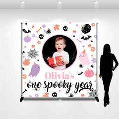 Lofaris Custom Halloween One Spooky Year Birthday Backdrop